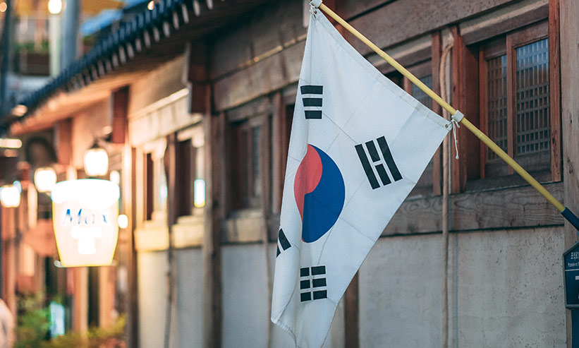 民家にある韓国の国旗